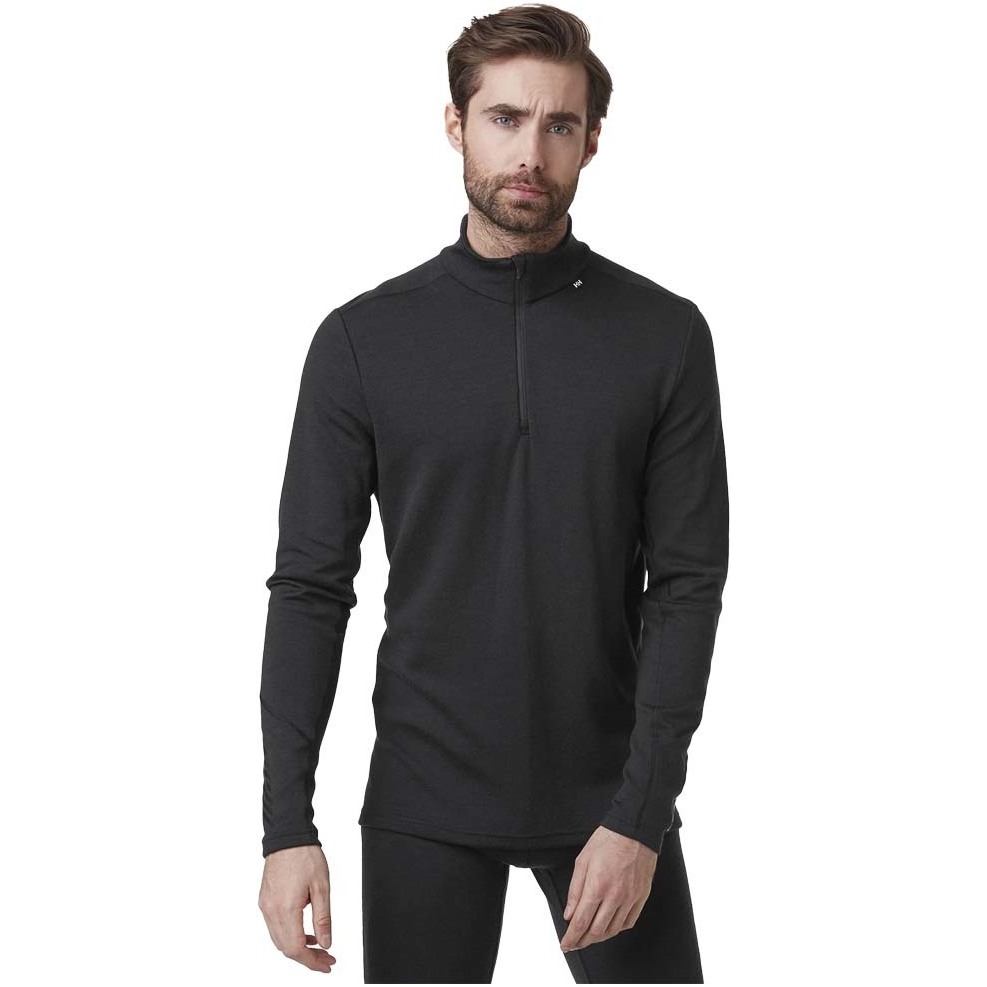 2025 Helly Hansen Männer Lifa Merino Mid Weight 1/2 Zip Top 49363 - Black